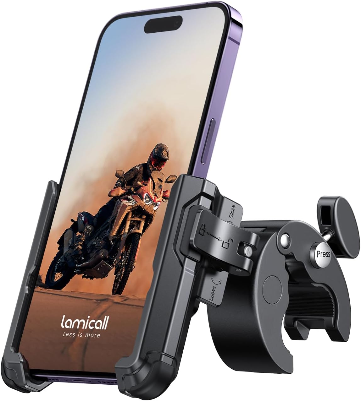 Lamicall Motorcycle Bike Phone Mount, 1s Lock (B0BN551HR2)